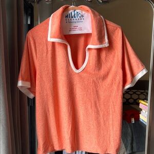 Orange Terry Cloth Polo Shirt